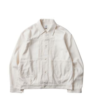 실크넵 블라우스 자켓 크림