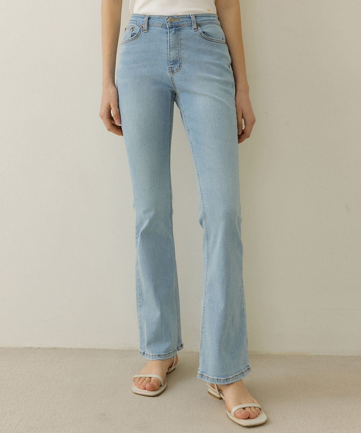 리올그(REORG) DRAW SLIM DENIM PANTS LIGHT DENIM
