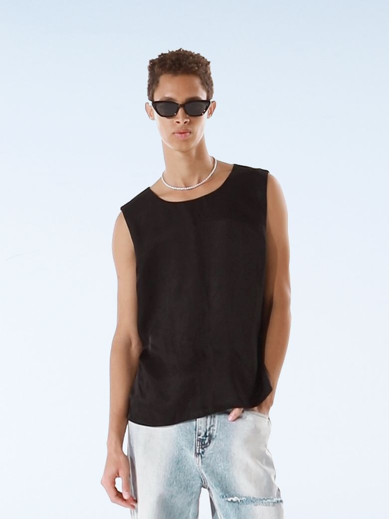 MENS SILKY SLEEVELESS