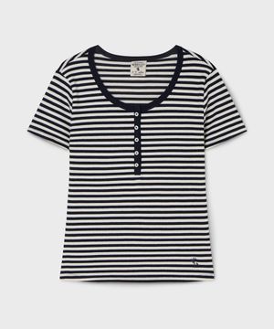 [캘리걸] Ribbed Henry Neck T-shirt / WHRAG2422F