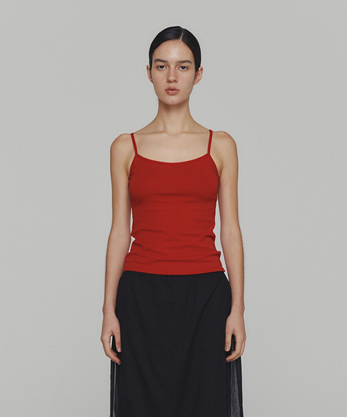 아모멘토(AMOMENTO) RIBBED SLEEVELESS TOP_RED