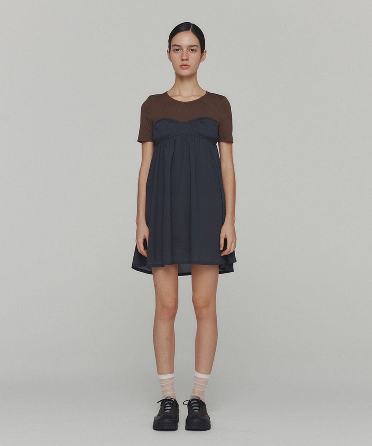 아모멘토(AMOMENTO) CORSET MINI DRESS_CHARCOAL