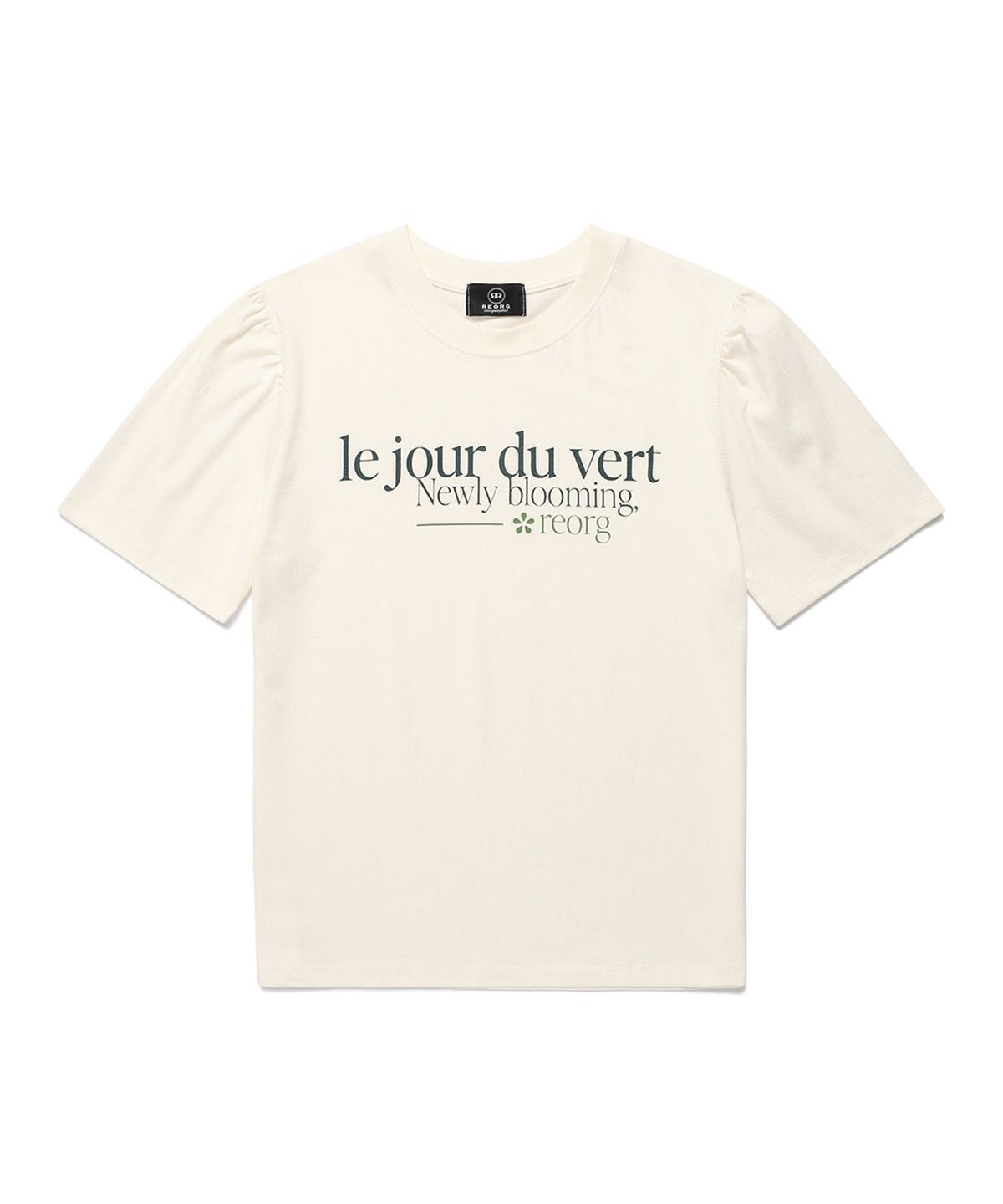 리올그(REORG) DRAW BLOOMING PUFF T-SHIRTS CREAM