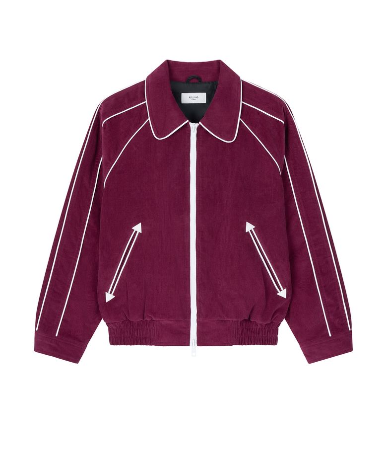 PIPED BLOUSON JACKET CORDUROY BURGUNDY