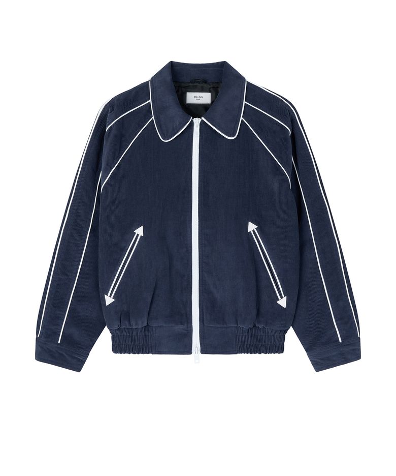 PIPED BLOUSON JACKET CORDUROY NAVY