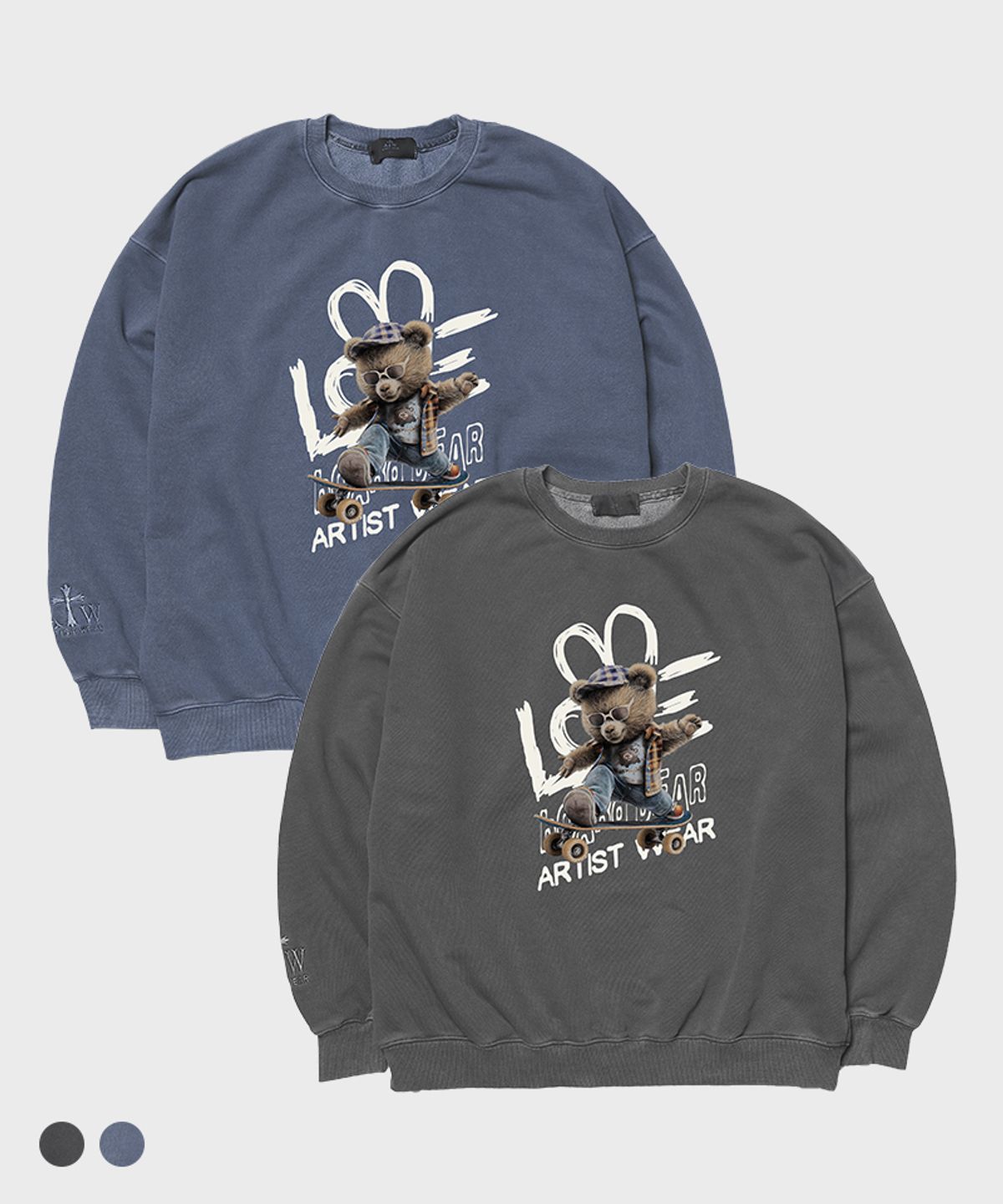 아티스트웨어(ARTISTWEAR) [ATW] 보드베어 피그먼트 맨투맨
