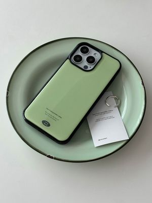 [아이폰17출시][+맥세이프][+갤럭시S26]Simple mint 에폭시 블랙 범퍼 케이스