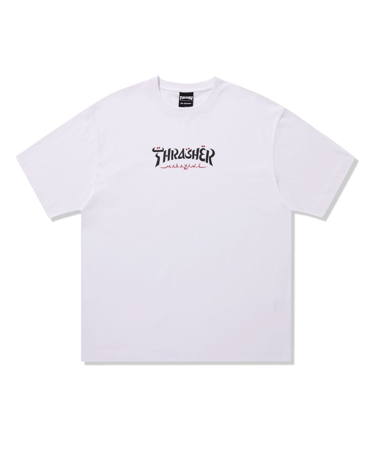 트레셔(THRASHER) 캘리그래피 로고 반팔 티셔츠 화이트