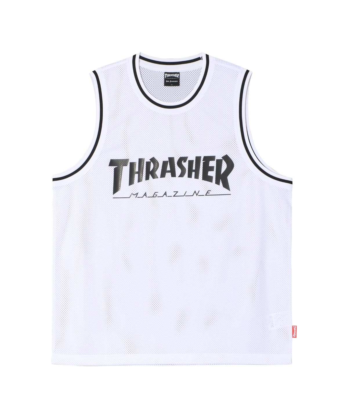 트레셔(THRASHER) 매거진 메쉬 슬리브리스 화이트