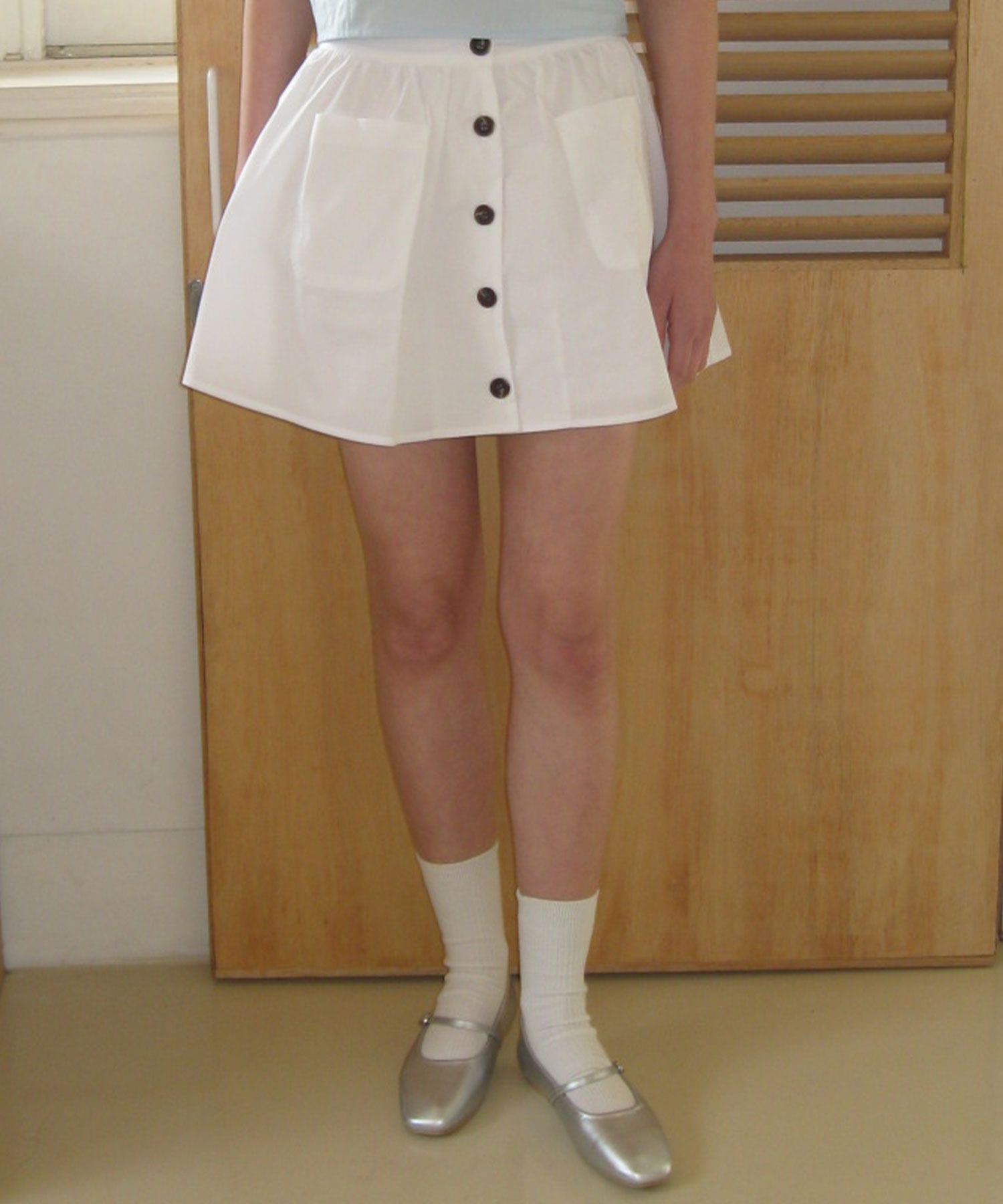 ★LETTER FROM MOON ★DAFODIL GARDEN FLARE BUTTON SKIRT MUSINSA | LETTER FROM MOON Dafodil Garden Flare Button Skirt