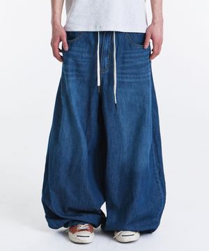 SUMMER VACATION BALLOON PANTS (DARK BLUE)
