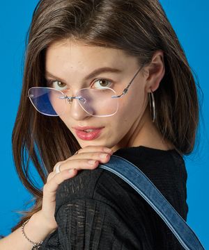 티타늄 긱시크 투명 블루레이 차단 빅글라스 안경 [BSTG]