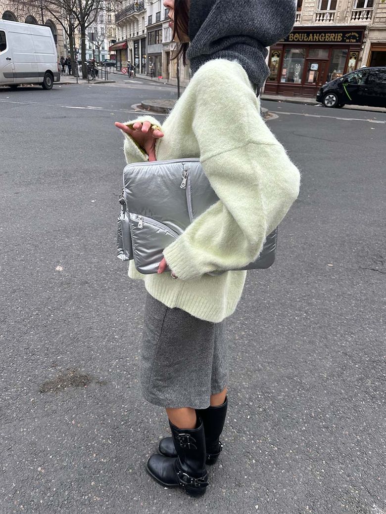 Lake 13 Laptop Clutch_Silver