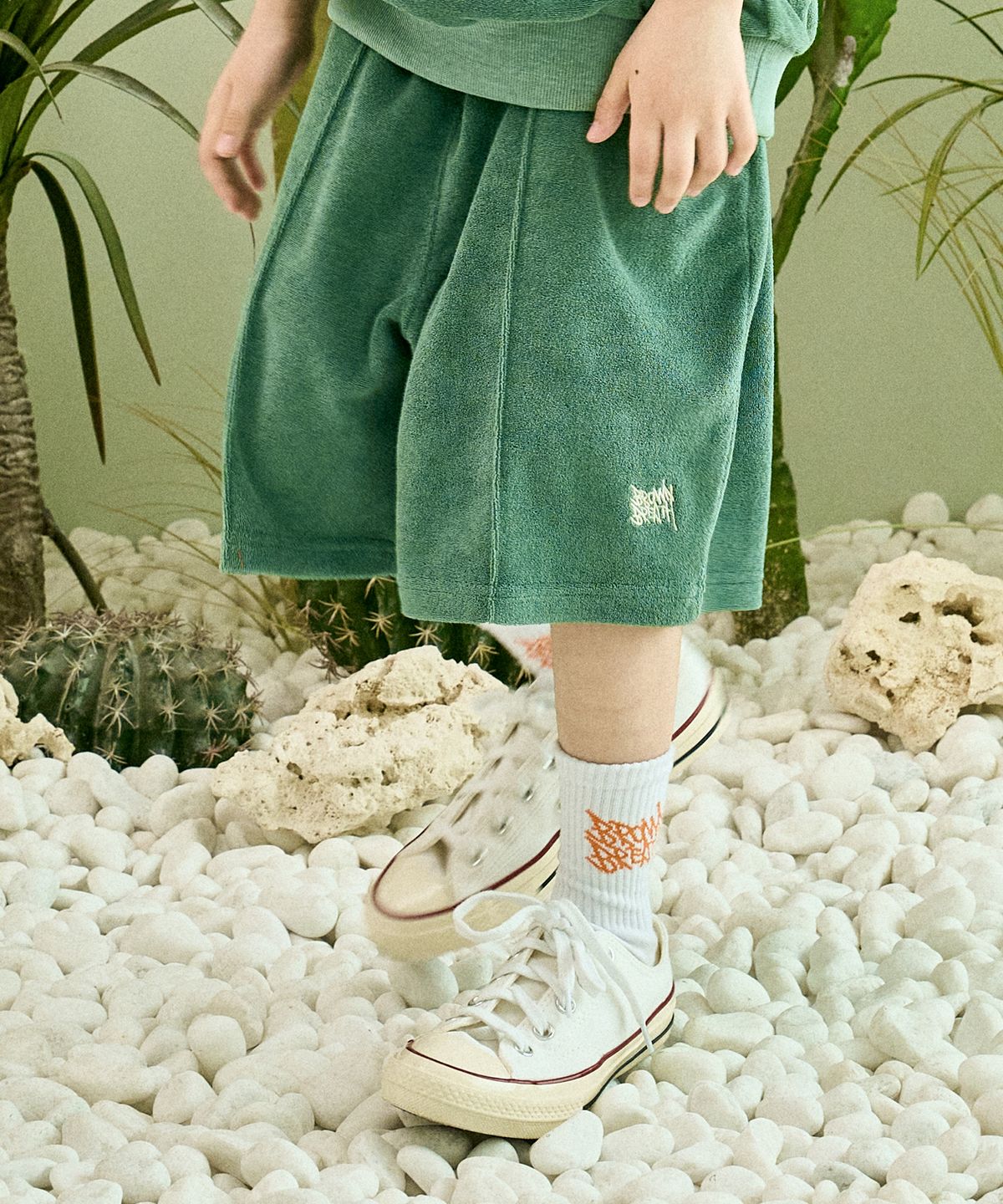 브라운브레스 키즈(BROWNBREATH KIDS) KIDS TERRY SHORTS - GREEN