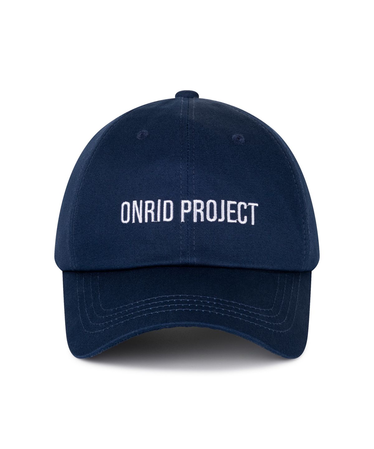 온리드프로젝트(ONRIDPROJECT) 에센셜 로고 볼캡 - 네이비
