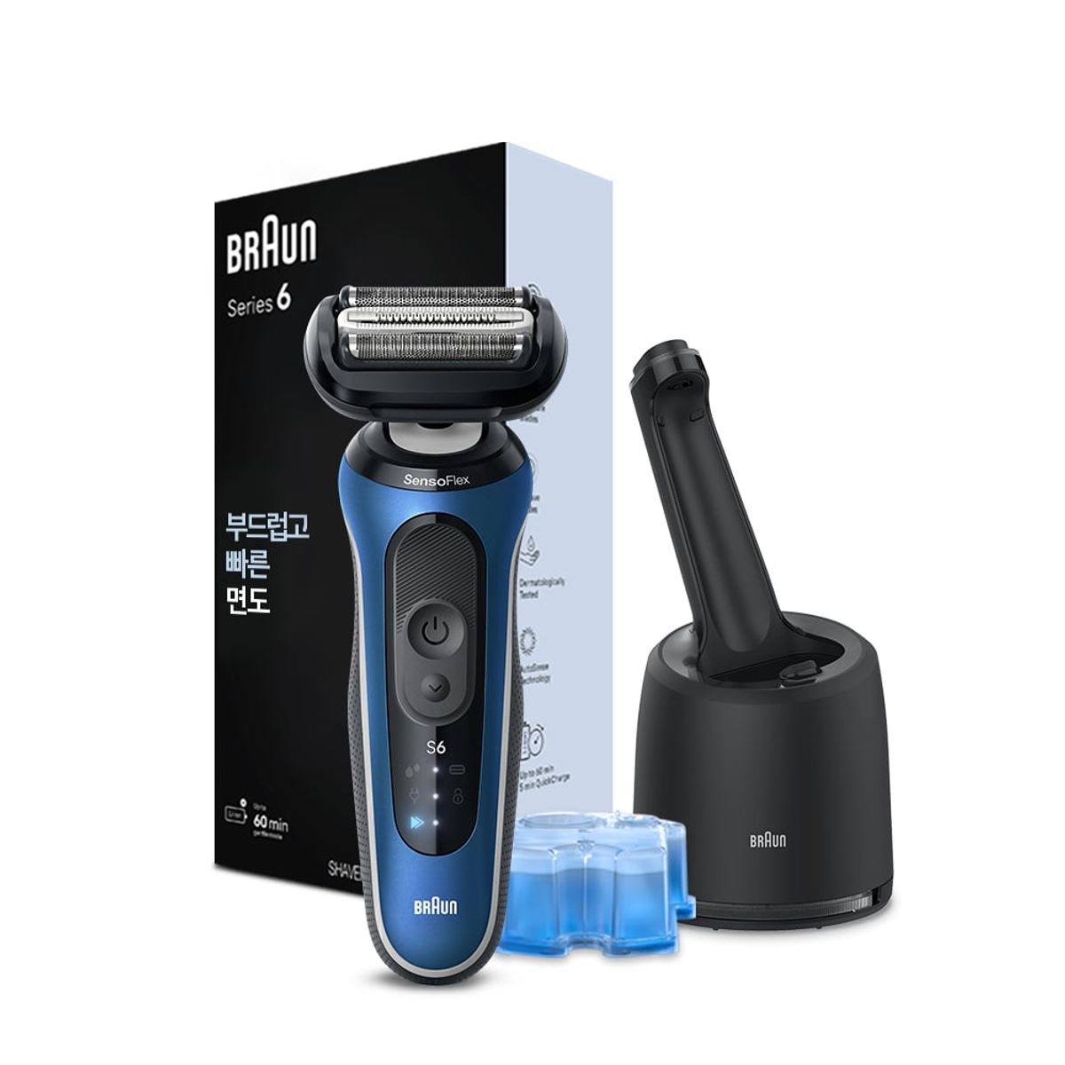 브라운(BRAUN) 전기면도기 시리즈6 62-B7000cc BLUE