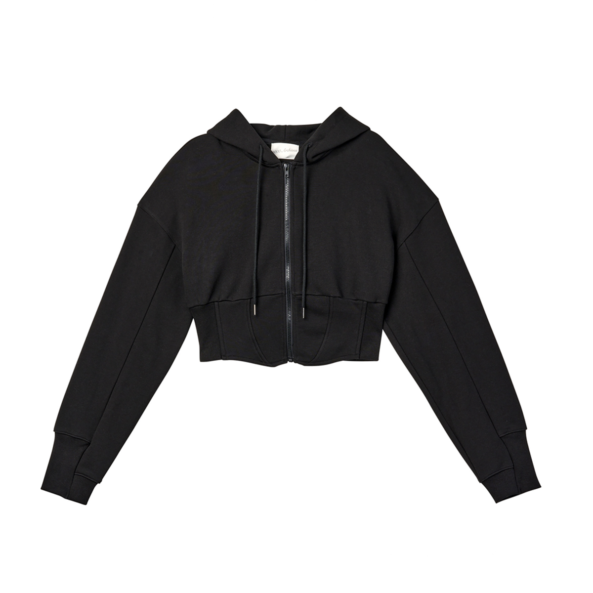 2000아카이브스(2000ARCHIVES) CORSET JERSEY HOODIE (BLACK)