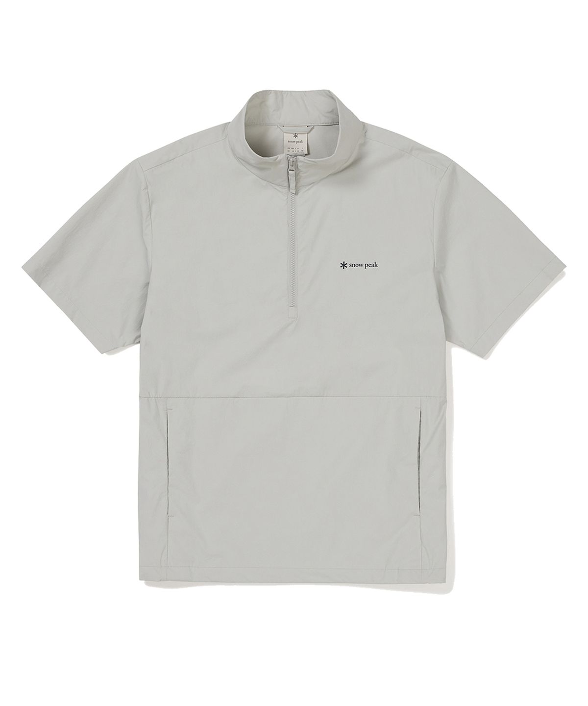 스노우피크 어패럴(SNOWPEAK APPAREL) 씬테크 우븐 스탠드넥 반팔 아노락 Light Gray (S24MMSAN34)