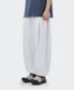 사이드 투턱 와이드 조거핏 트레이닝 스웨트 팬츠 - 화이트 멜란지