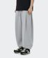 사이드 투턱 와이드 조거핏 트레이닝 스웨트 팬츠 - 그레이