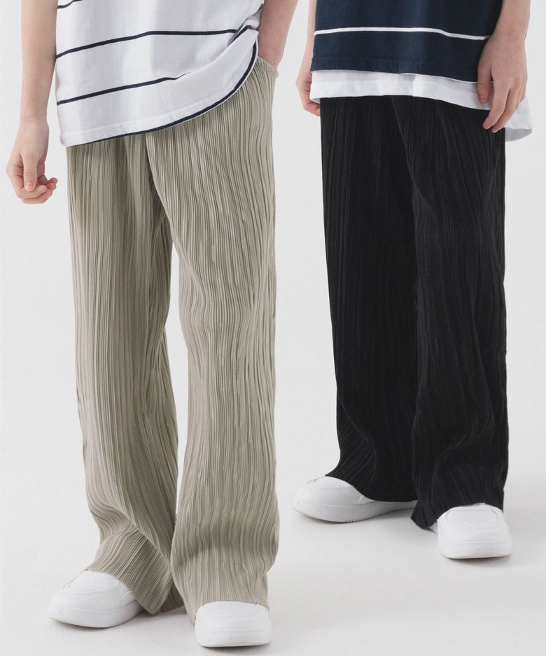 [2 PACK] 세미 와이드 밴딩 플리츠팬츠 (3color)
