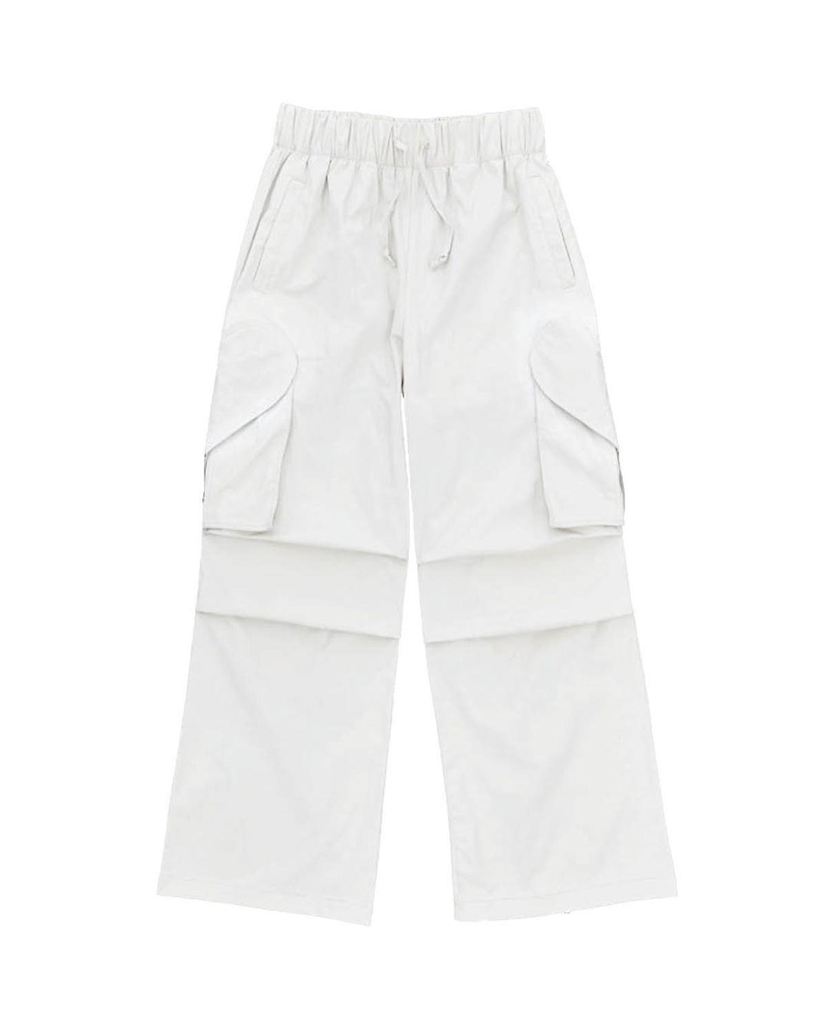 더뮤지엄비지터(THEMUSEUMVISITOR) HEART SPRAYED POCKET NYLON PANTS (IVORY)