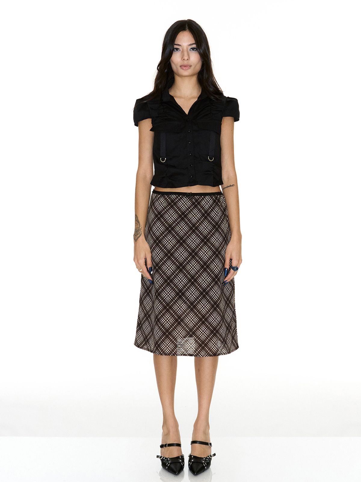 쎄쎄쎄(SETSETSET) CHECK MIDI SKIRT