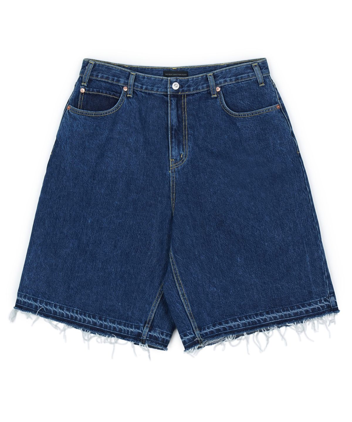 구보(GUVO) Washed denim shorts, washed-blue