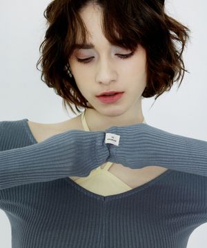 여성 요가복 DEVI-T0092-페일블루 필라테스 줄리아 골지 롱슬리브