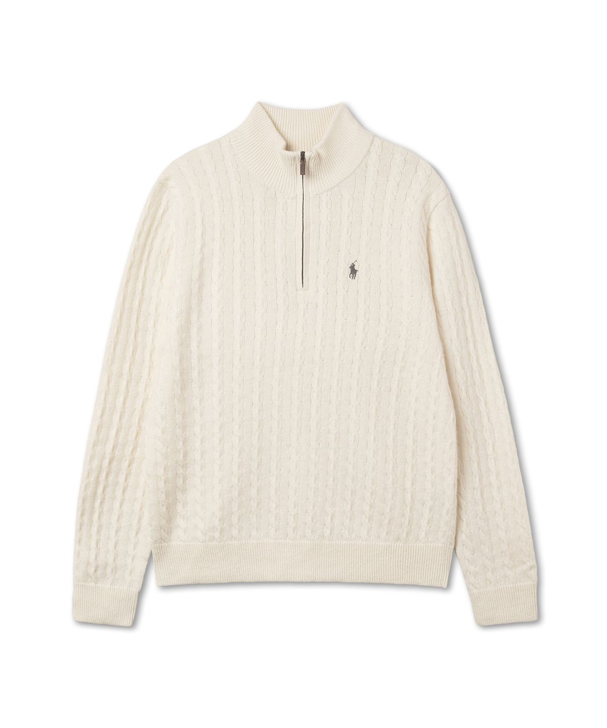 폴로 랄프 로렌(POLO RALPH LAUREN) 케이블 니트 울 코튼 지퍼 스웨터 - 내추럴