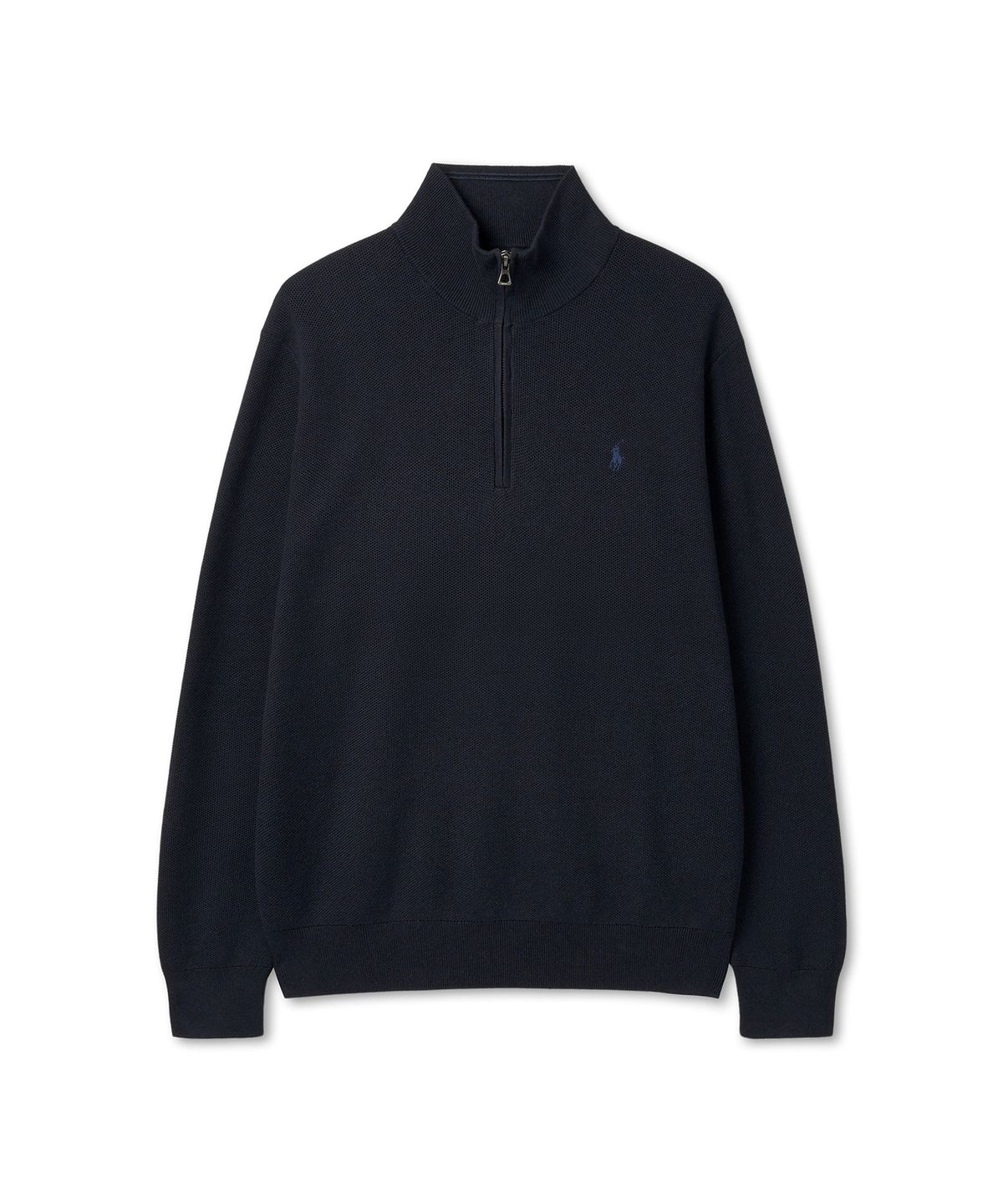 폴로 랄프 로렌(POLO RALPH LAUREN) 코튼 쿼터 지퍼 스웨터 - 네이비