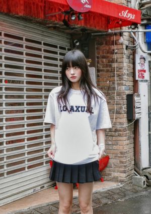 OVERFITTED LOGO APPLIQUE T SHIRTS_WHITE