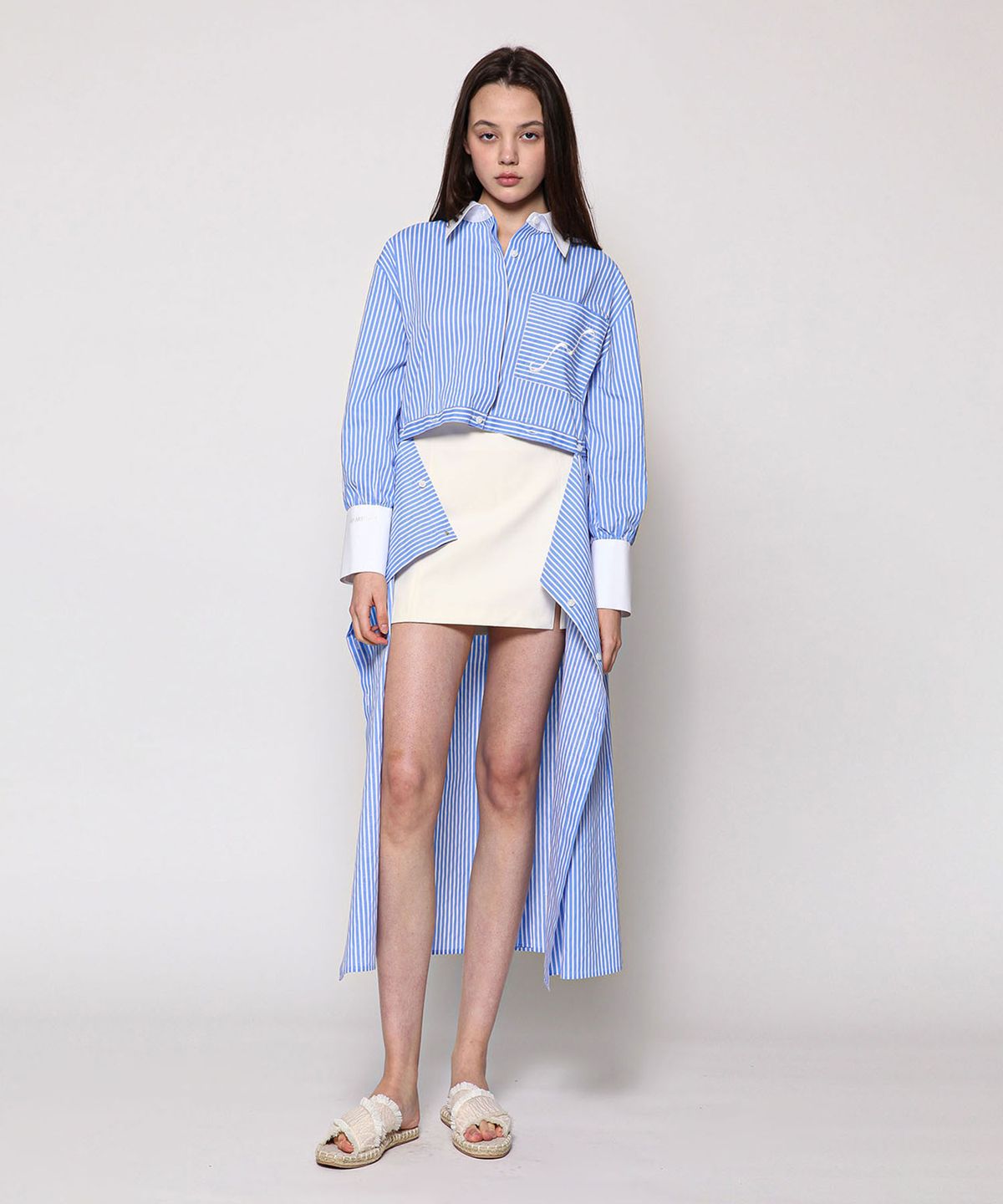 세컨드 아르무아(02ARMOIRE) Lina Shirts _ Blue Stripe