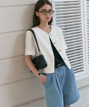 시니 트위드 반팔 자켓 [IVORY]