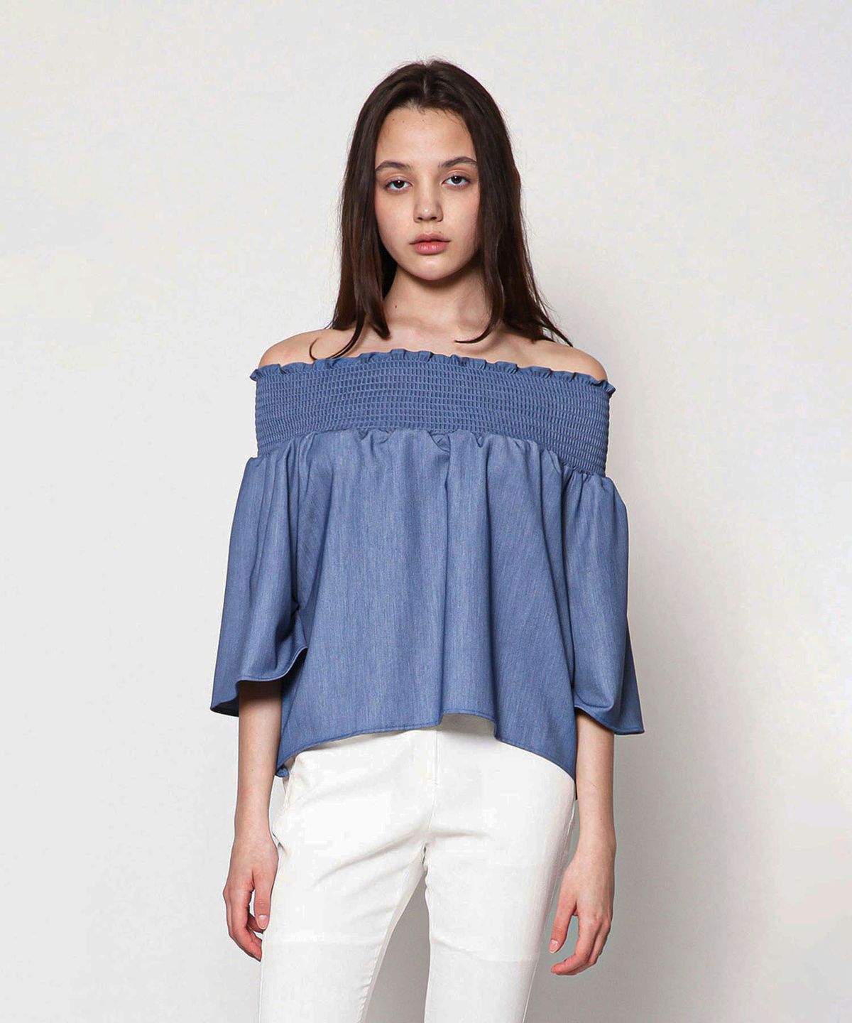 세컨드 아르무아(02ARMOIRE) Evelyn Top _ Light Blue