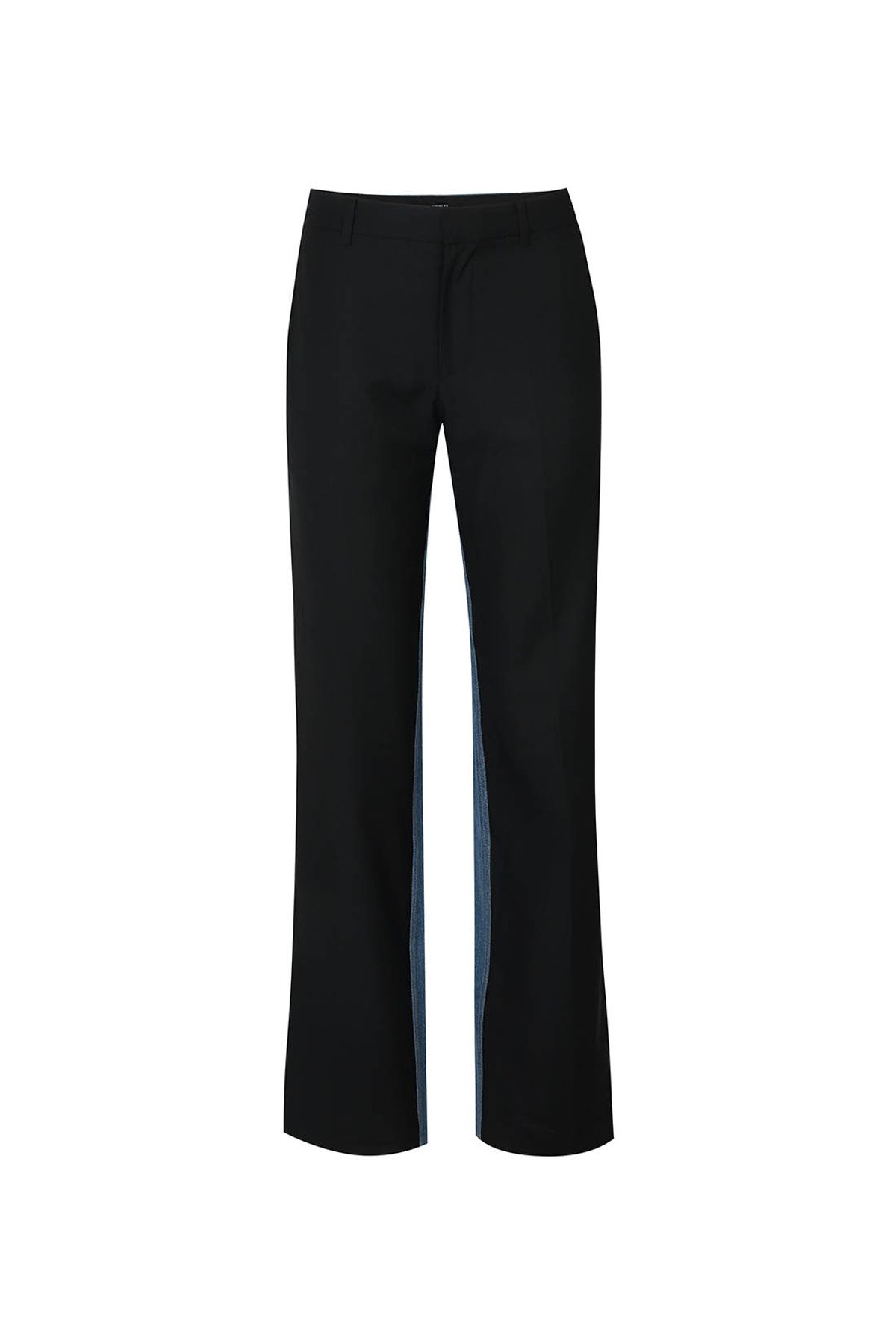 지민리(JIMINLEE) JEAN CONTRAST SUIT PANTS 청 배색 정장 바지 블랙