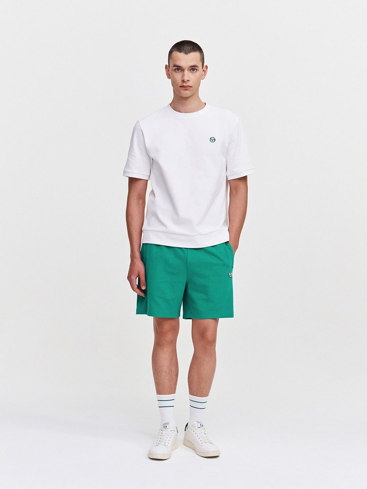 세르지오 타키니(SERGIO TACCHINI) M 데일리 와플 반팔 티셔츠 (White)