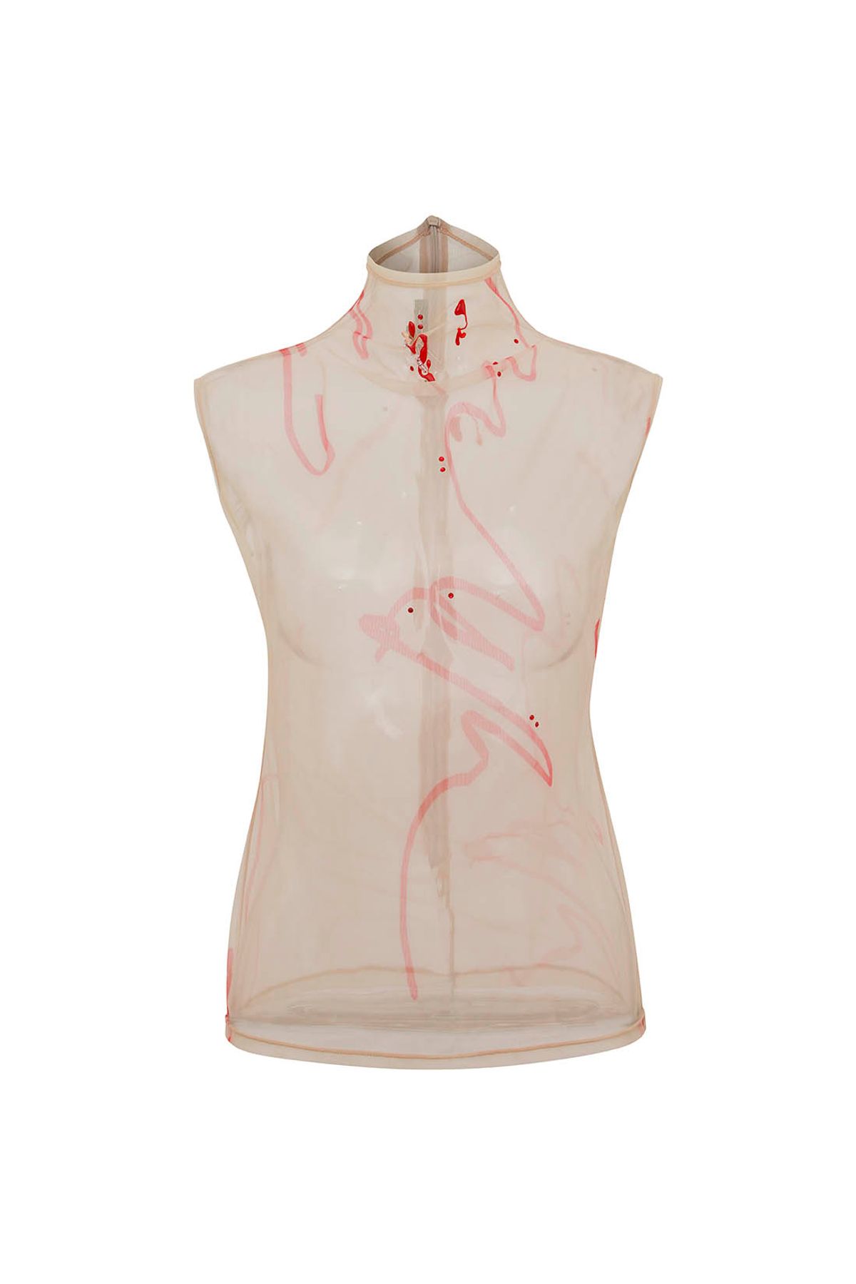 지민리(JIMINLEE) LINE DRAWING EMBELLISHED SLEEVELESS TOP 라인 드로잉 비딩 나시 탑 베이지