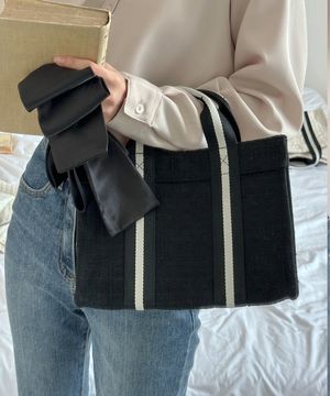 book tote bag 007 tweed black