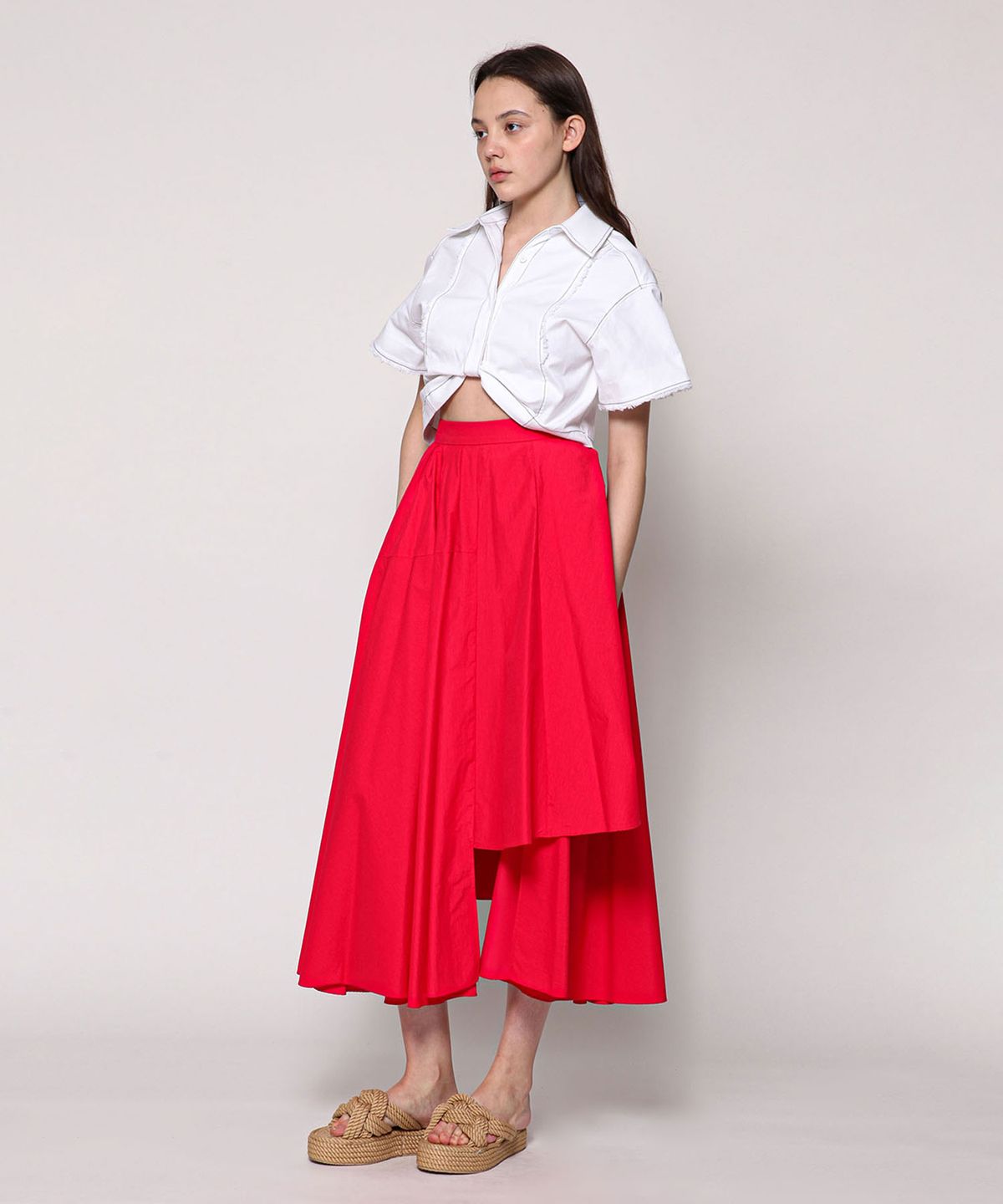 세컨드 아르무아(02ARMOIRE) Annabel Skirt _ Fuchsia Pink