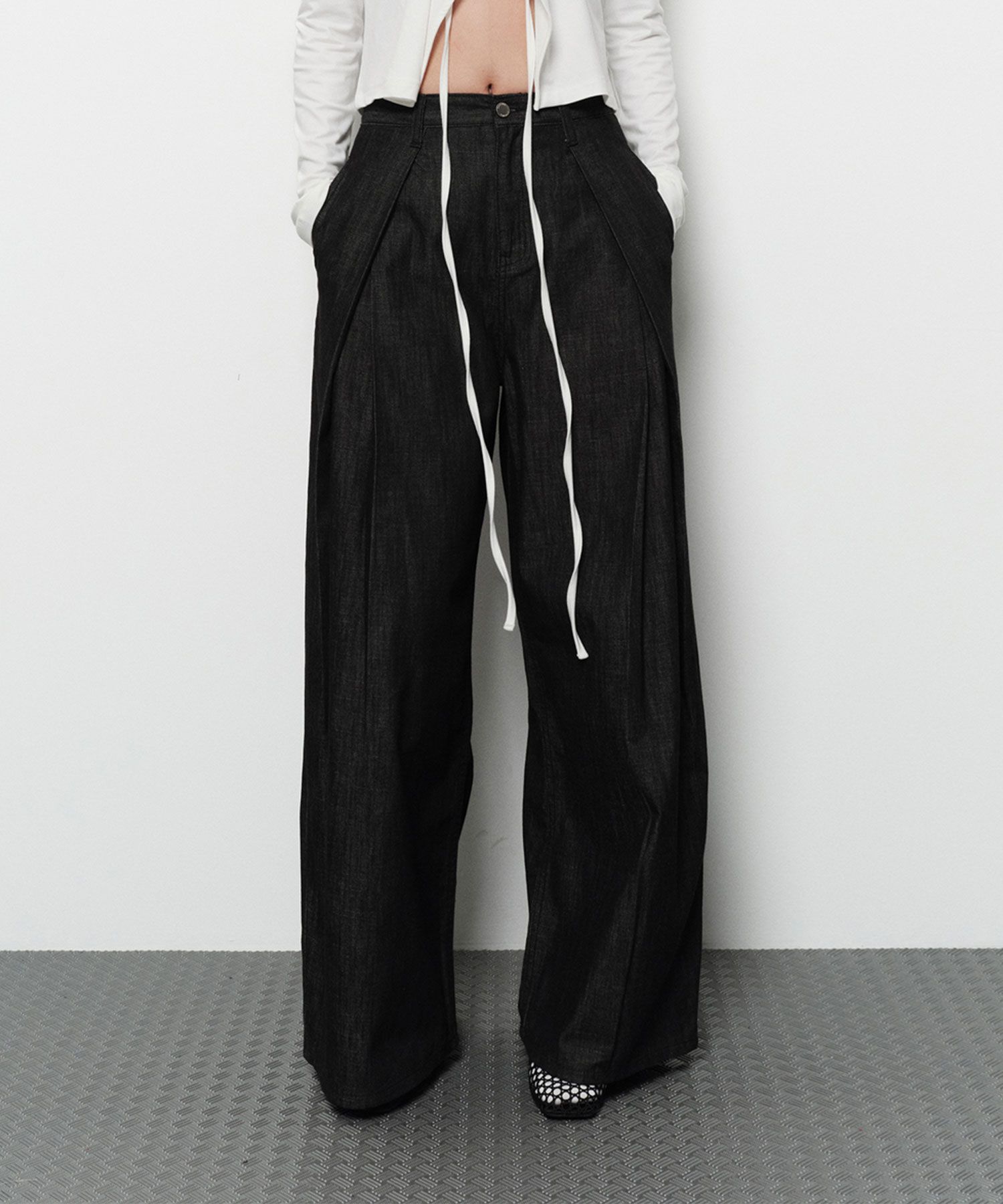 ★送料・関税込★DIAGONAL★RELAXED WIDE DENIM PANTS★ MUSINSA | DIAGONAL RELAXED WIDE DENIM PANTS (black)