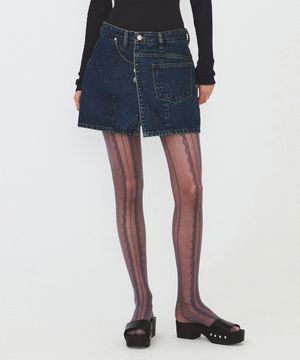 WRAP DENIM MINI SKIRT (blue)