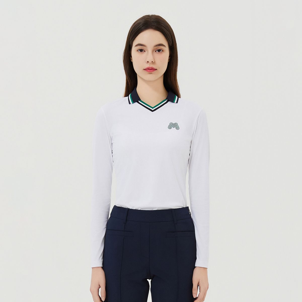 마틴골프(MARTINE GOLF) Ribbed Color Collar T-Shirts_White