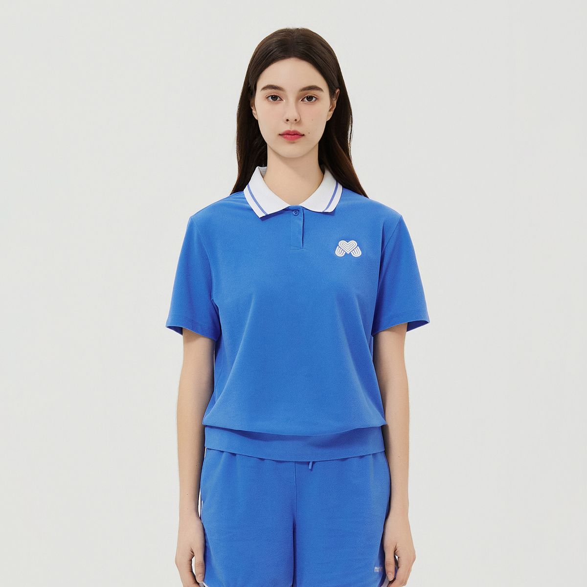 마틴골프(MARTINE GOLF) Terry Rhombus Logo T-Shirts_Blue