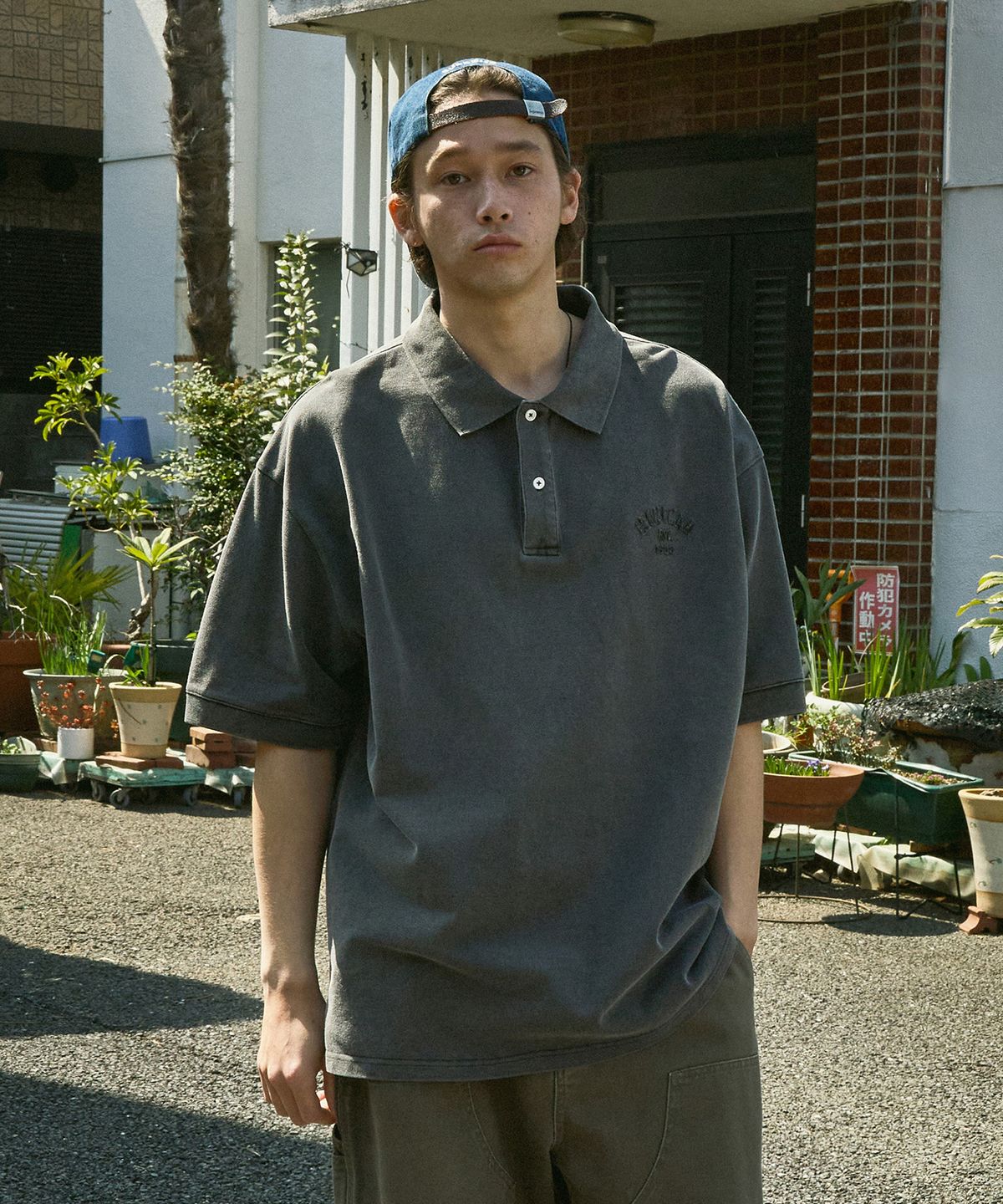 미니멀프로젝트(MINIMALPROJECT) 미니멀 피그먼트 반팔 카라 티셔츠 MKT104 [DARK GRAY]