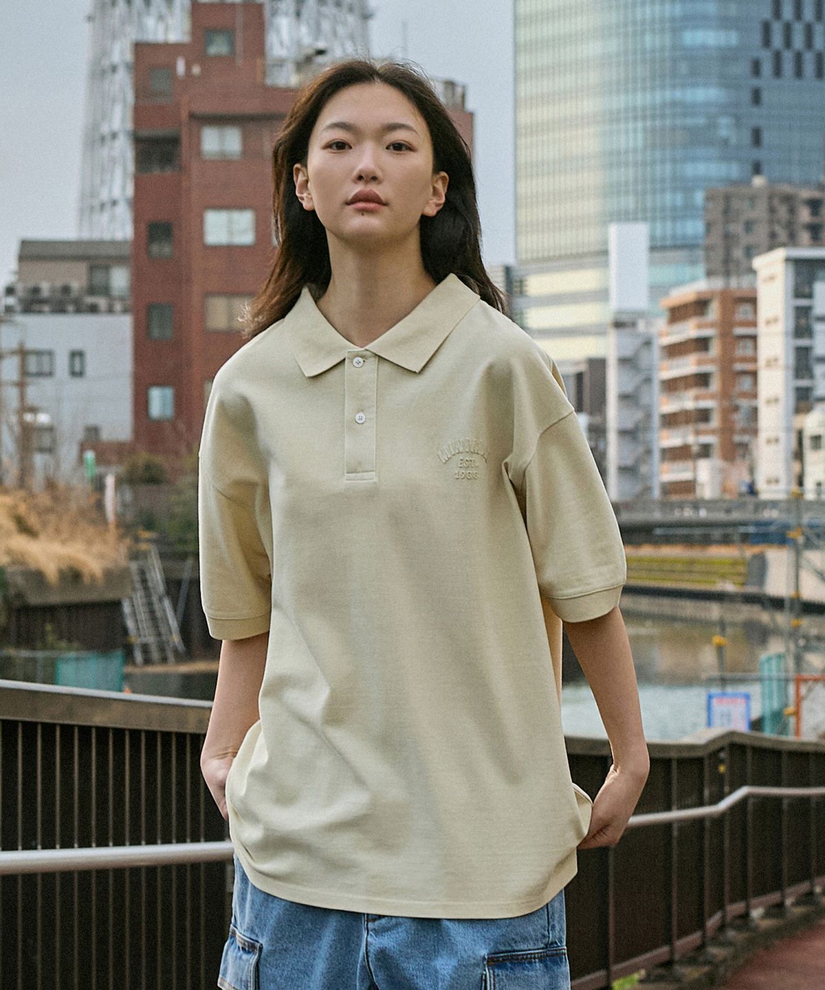 미니멀프로젝트(MINIMALPROJECT) 미니멀 피그먼트 반팔 카라 티셔츠 MKT104 [LIGHT BEIGE]