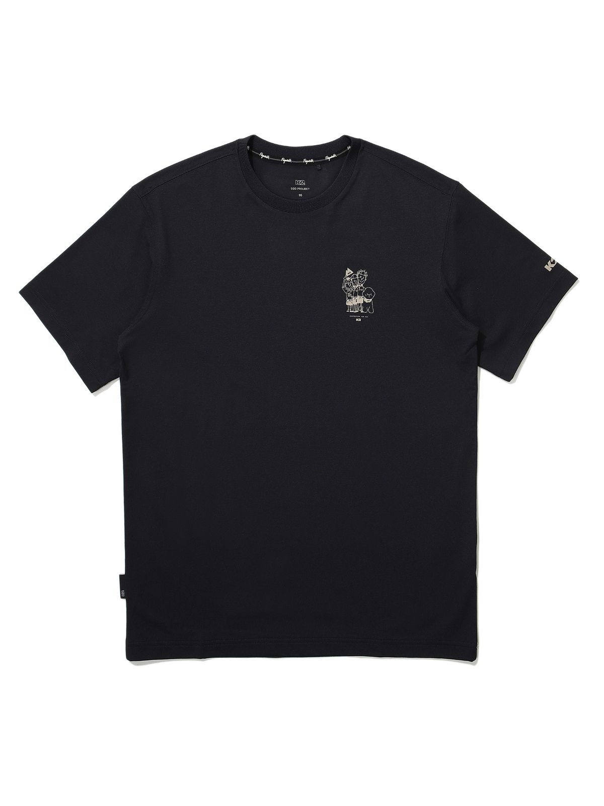 케이투(K2) ART 키치캐릭터 공용 티셔츠 _Dark Navy