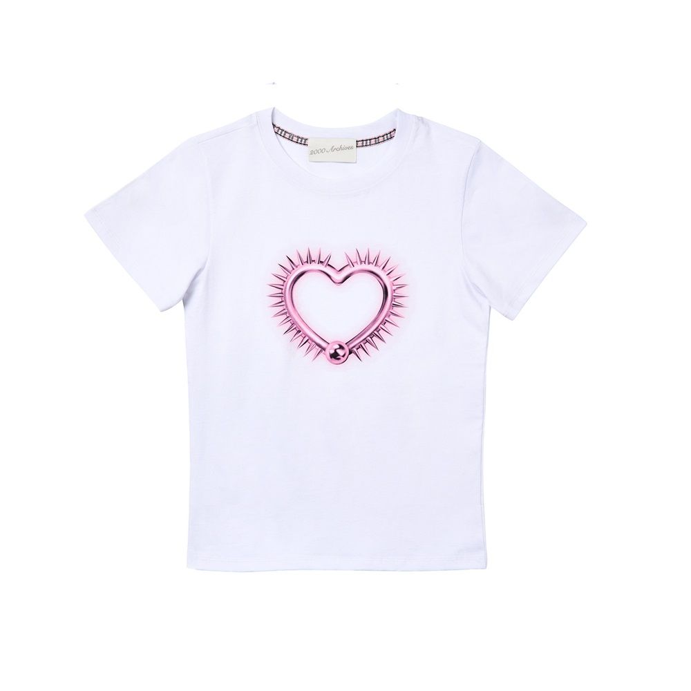 ◆2000Archives◆ SPIKE HEART T SHIRTS WHITE 2ATSSS2414WH MUSINSA | 2000ARCHIVES SPIKE HEART T SHIRTS (WHITE)
