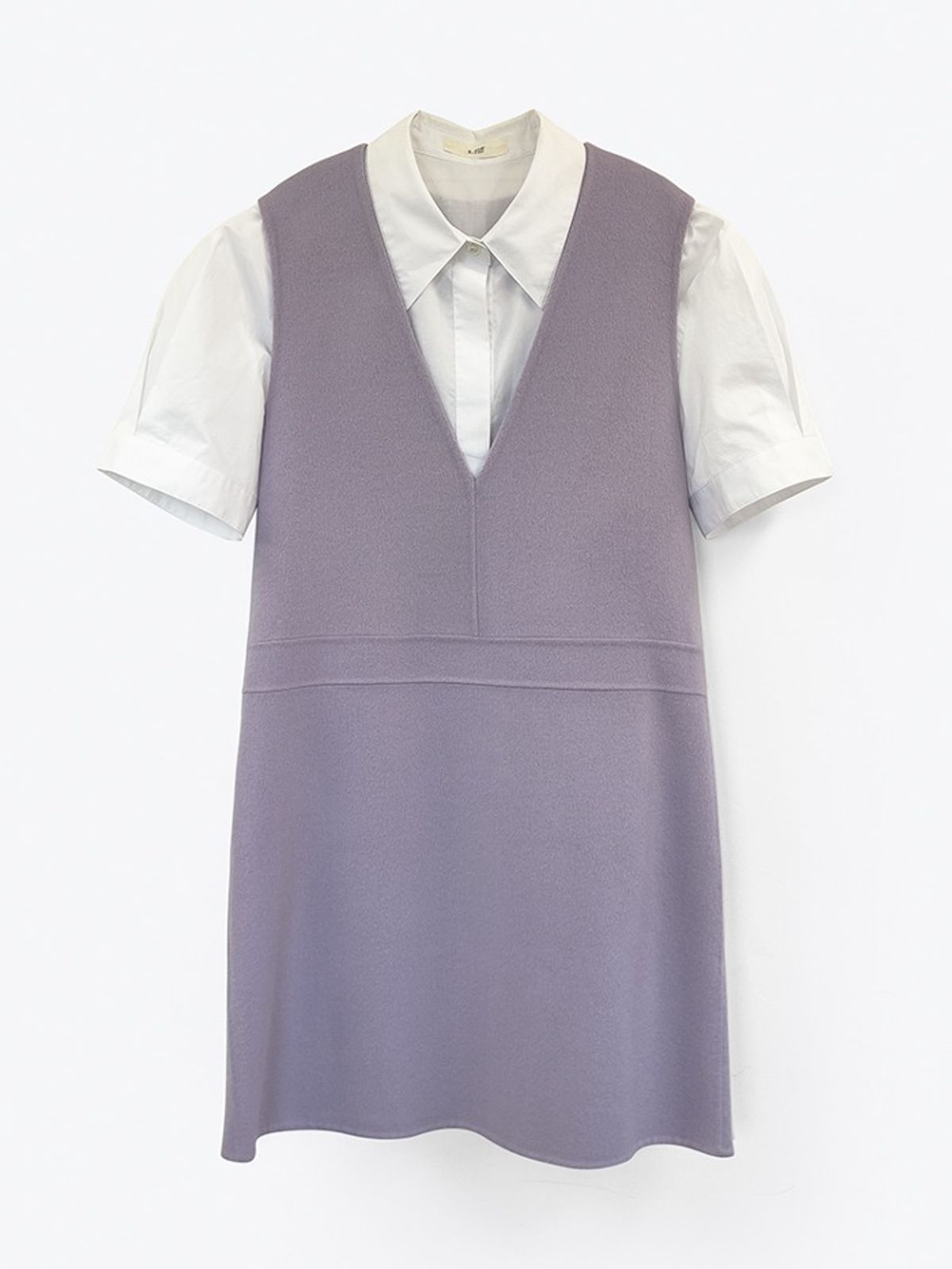 에이리프(A.RIFF) Handmade v-neck wool mini dress_RAVENDER