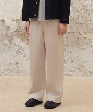 와이드 밴딩 슬랙스 [크림]